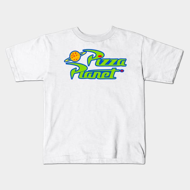 Pizza Planet Kids T-Shirt by BethLeo